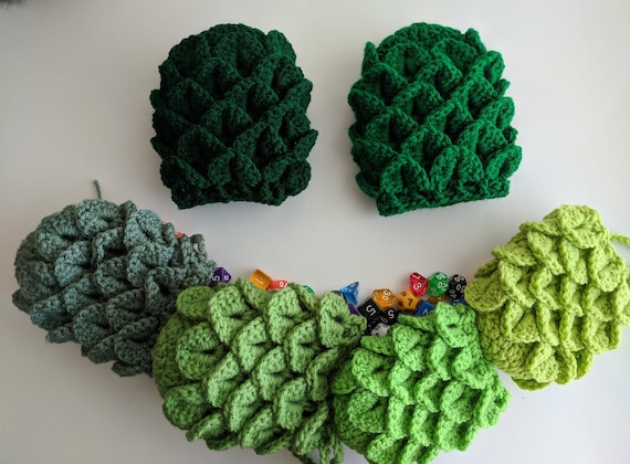 dragon scale dice bag crochet