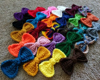 Lazo de crochet, colores personalizados, decoración de lazo hecha a mano