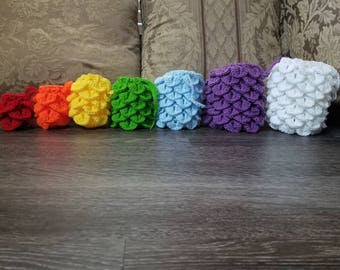 Bolsa de dados de escamas de dragón de ganchillo, monedero y bolsa con cordón