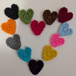 Gehaakte hartapplicaties, doe-het-zelf haaraccessoires, kleuren kiezen (1,5-2 inch)