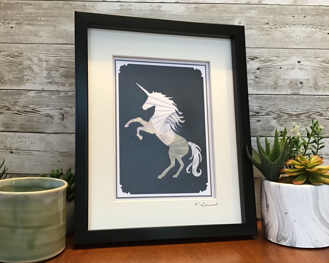 Unicorn - Handmade Original, Paper Folding, Iris Folding Artwork - Etsy