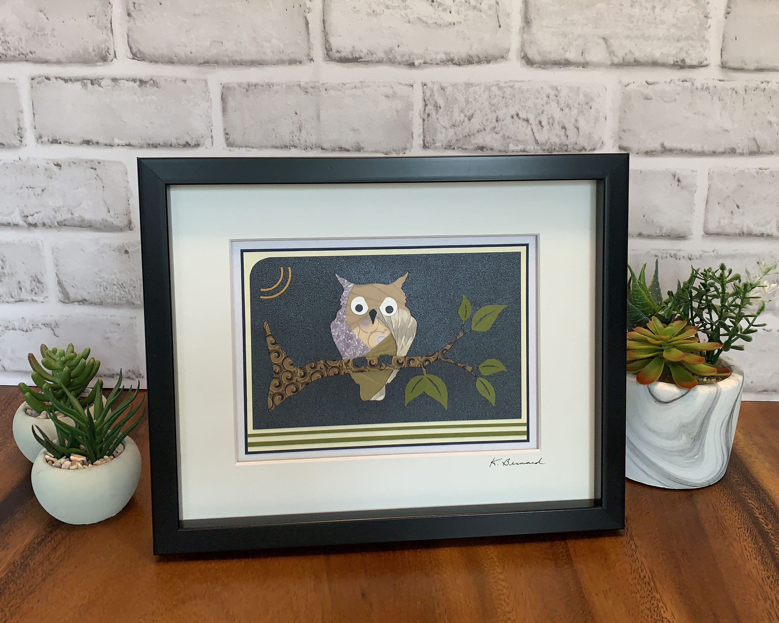 mooviee Owl - Handmade Original, Paper Folding, Iris Folding Artwork