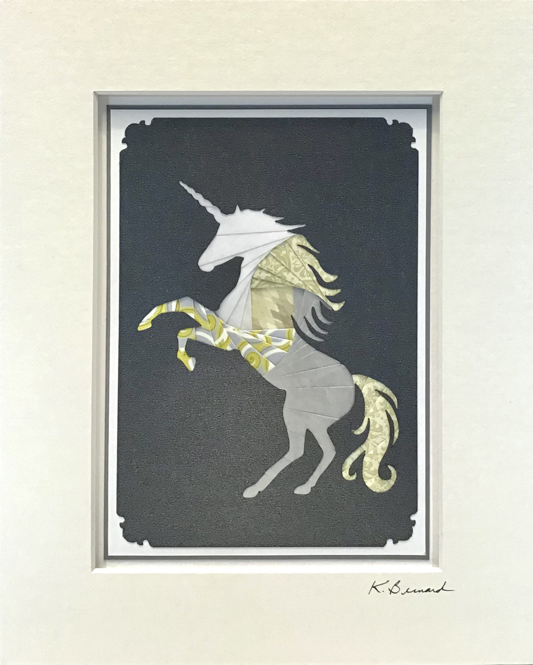 Unicorn - Handmade Original, Paper Folding, Iris Folding Artwork - Etsy