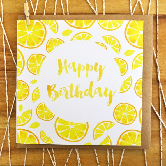 Cartolina D Auguri Di Buon Compleanno Agrumi Etsy