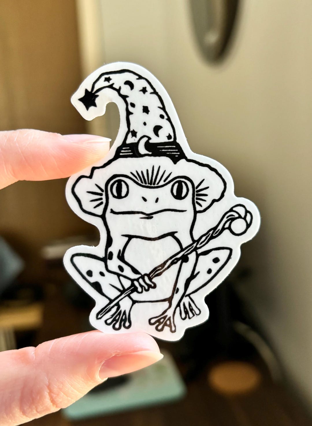 Frog Wizard Vinyl Sticker | Fantasy Animal Art - Etsy