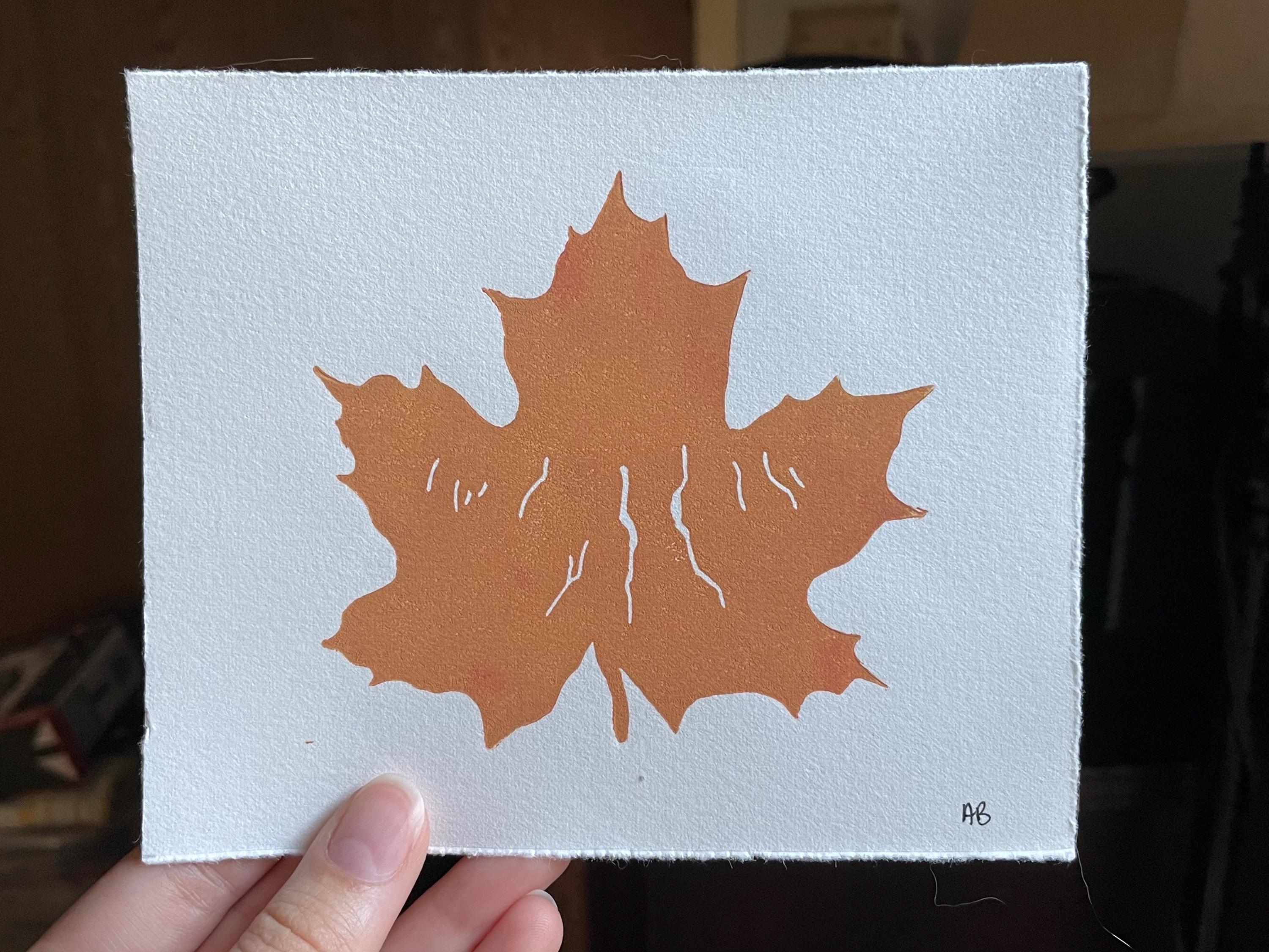 Leaf Pattern Linoleum Finger Lakes Maple Leaf Art Print | FLX New York | Linoleum Print ...