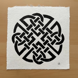 Dara Knot Celtic Knot Linoleum Print
