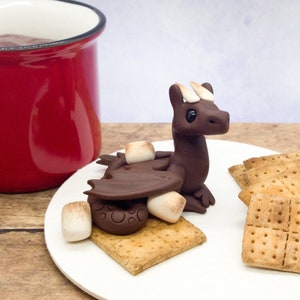 Chocolate Smores Polymer Clay Dragon Figure