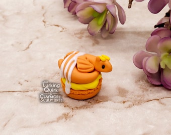 Mini Orange Macaron Polymer Clay Dragon