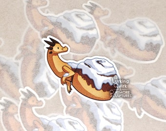 Cinnamon Roll Lindworm Dragon - 3 inch Vinyl Sticker