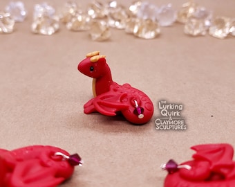 July | Ruby - Mini Polymer Clay Birthstone Dragon