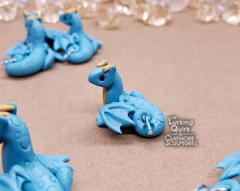 March | Aquamarine - Mini Polymer Clay Birthstone Dragon