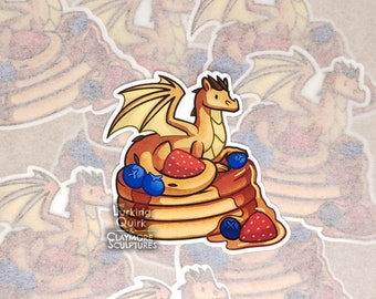 Pancake Dragon - 3 inch Vinyl Sticker