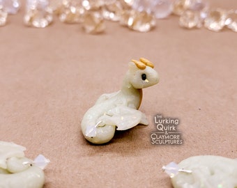 October | Opal - Mini Polymer Clay Birthstone Dragon