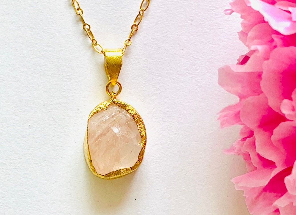 rose quartz pendant raw rose quartz pendant raw
