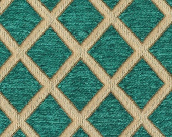 Tela de tapicería, Tela drapeada, Diamante Chenille, Tela Damasco/Jacquard turquesa, Geométrica, Tela toscana, Tradicional, Patio/Medio patio