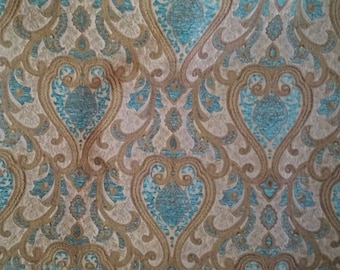 Tela de tapicería, tela para cortinas, tela toscana, tela Chenille, tela de damasco/jacquard turquesa, tela tradicional, patio de tela/medio patio