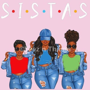 Pink sistas png black girls jpg sisterhood
