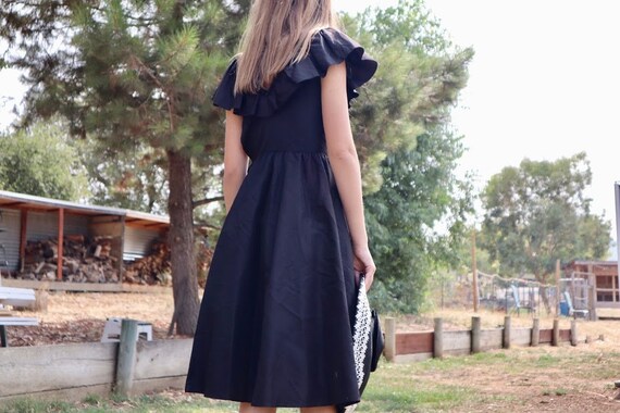 Black Taffeta 1980s Gunne Sax Gown - image 2