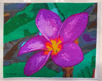 Cross stitch Picture Purple Orchid
