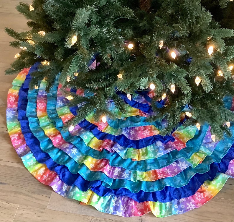 Rainbow Christmas Tree Skirt 