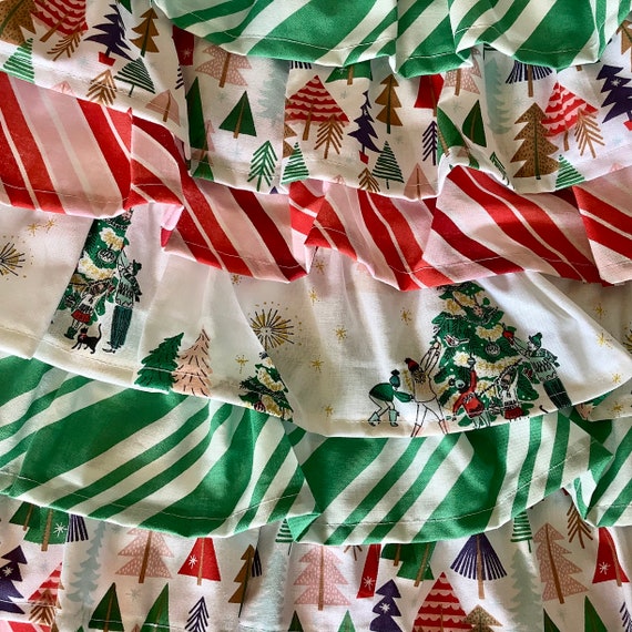 Candyland Ruffled Christmas Tree Skirt 47 Inch Diameter Kids - Etsy