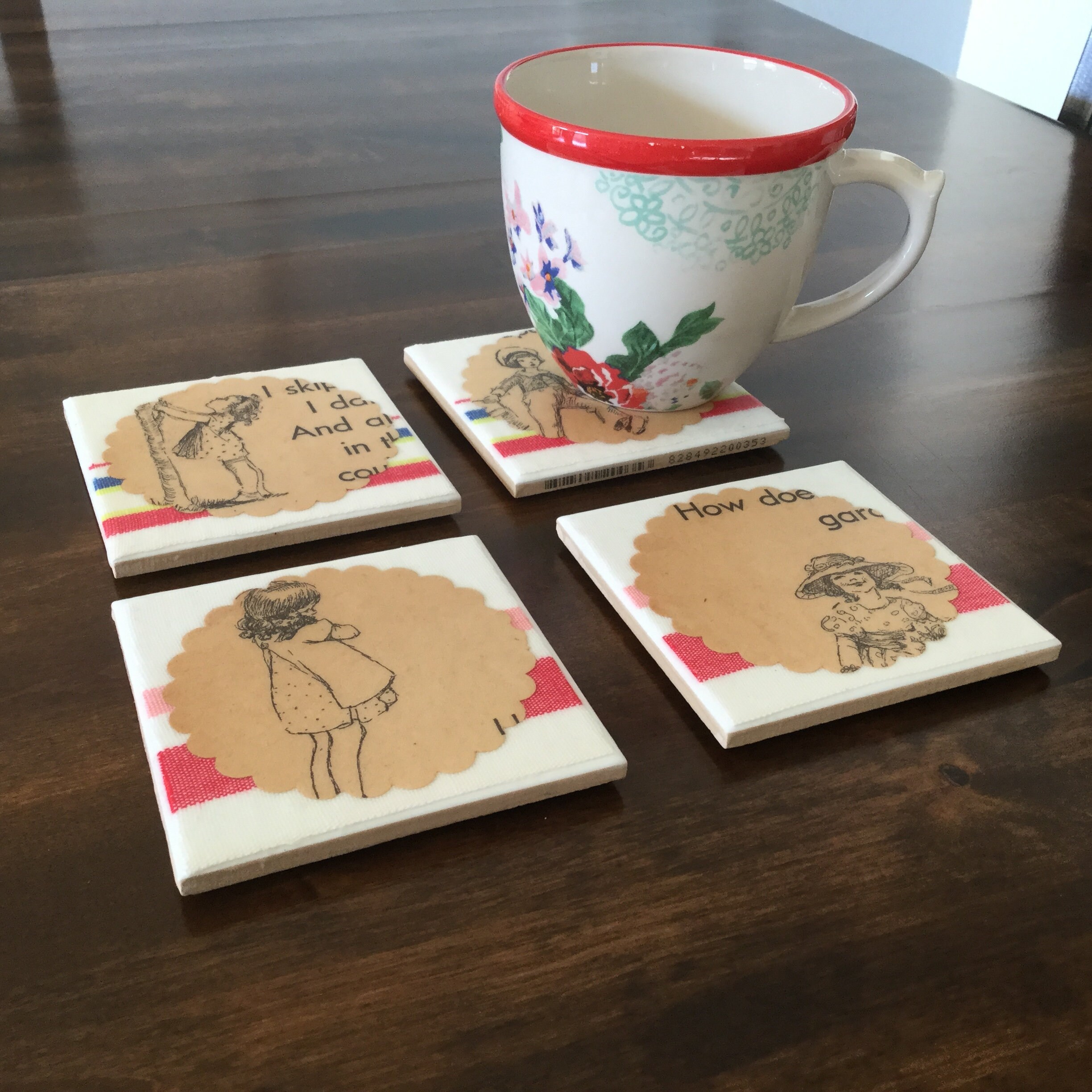 Coasters Unique Coasters Set Cute Coasters Vintage Coaster Etsy