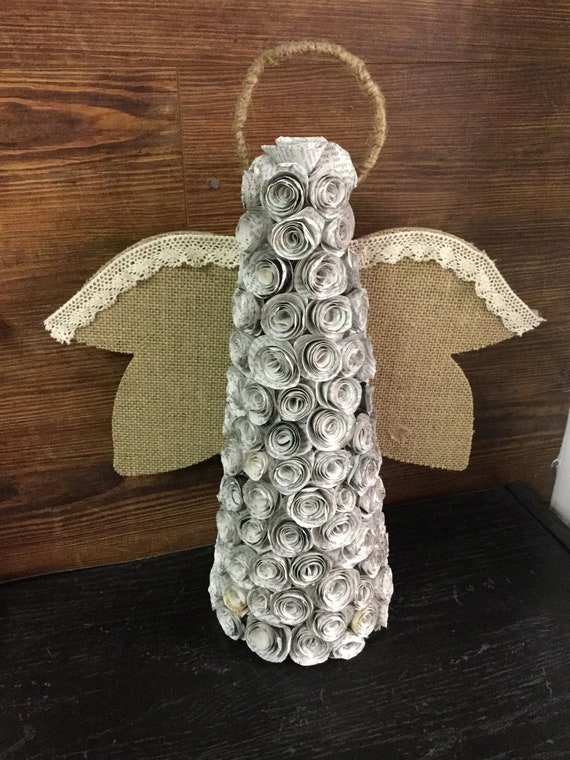 Angel Decorations Baptism Decorations Baby Shower Decorations Girl Angel Decor Christmas Angel Christian Home Decor Paper Flower Art