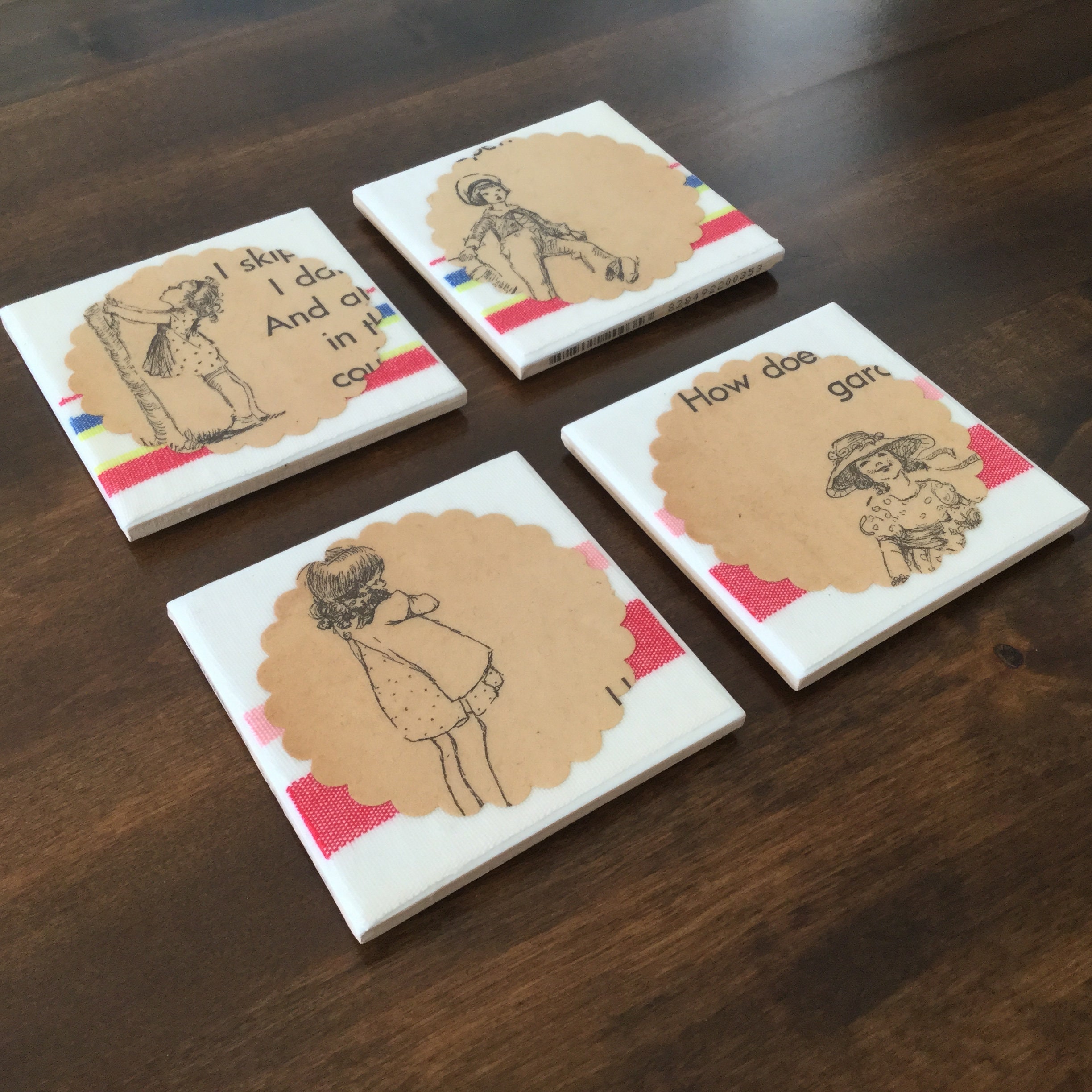 Coasters Unique Coasters Set Cute Coasters Vintage Coaster Etsy