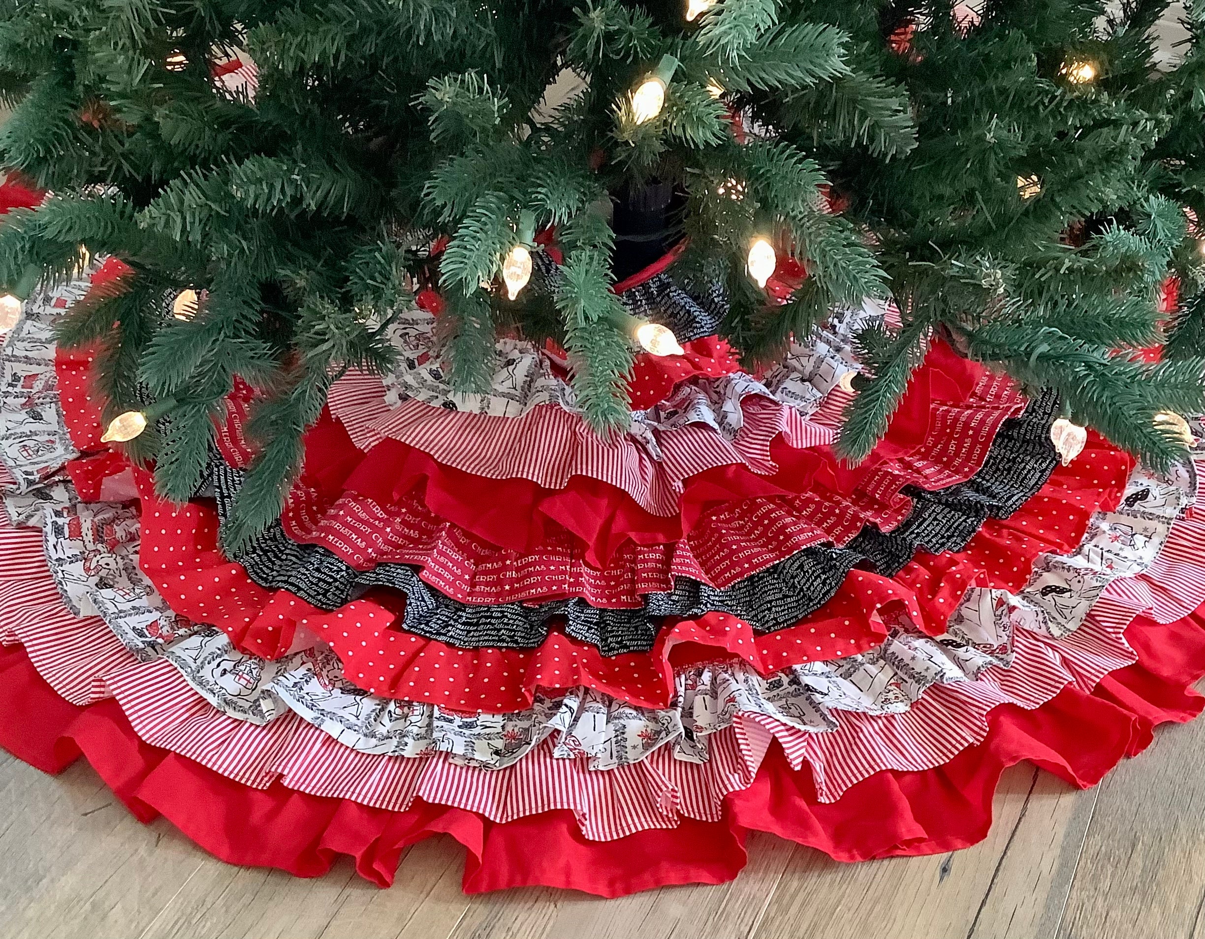 White ruffle 2025 tree skirt