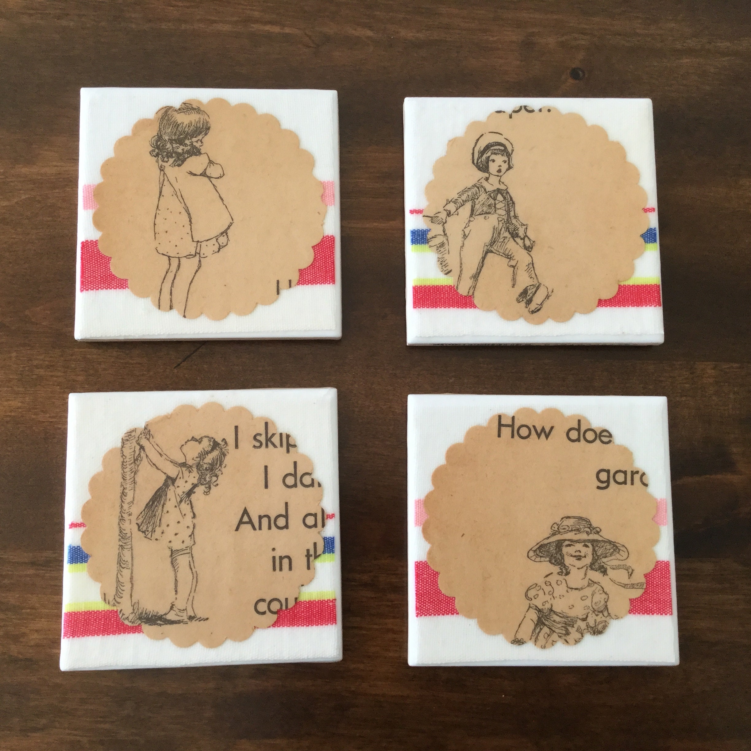 Coasters Unique Coasters Set Cute Coasters Vintage Coaster Etsy