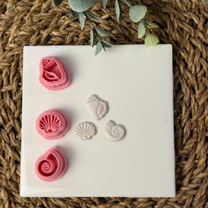 Seashell Clay Cutter Set | 3D Printed Earring Cutters for Polymer Clay | Stud Size Clay Tools | DIY Jewelry Making Supplies