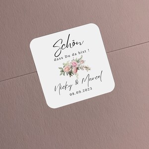 Rosenaufkleber | Geschäft Aufkleber | Danke Aufkleber | Hochzeit | Taufe | Taufe | personalisierter Aufkleber | Adresse | Hochzeiten