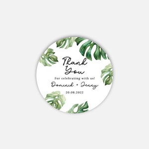 Tropical sticker for wedding, Taufe, Hochzeit, Aufkleber