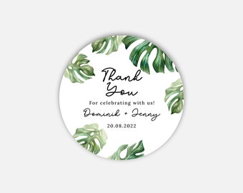 Tropical sticker for wedding, Taufe, Hochzeit, Aufkleber