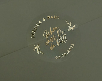 Foil Wedding Stickers | Personalized Elegant Favor Labels