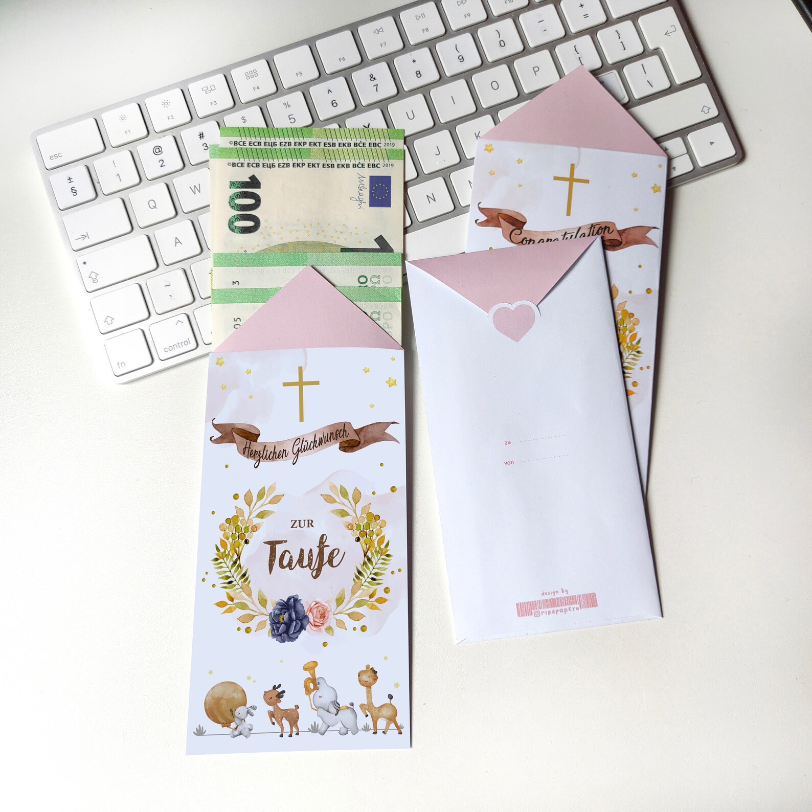 Envelope money christening Umschlag Geld Taufe 6 pcs Etsy