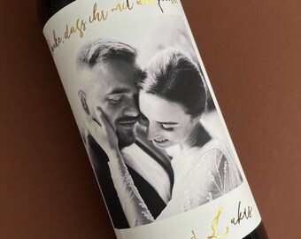 Etiqueta de vino personalizada, etiqueta de champán con lámina adhesiva