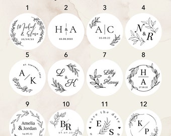 Custom Gold Foil Wedding Stickers