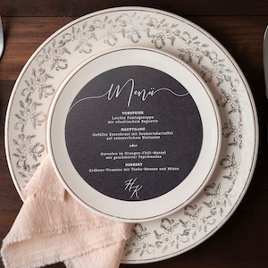 Drukowane menu weselne, karty menu, menu weselne, menu foliowe, dostosowywane | Romantic Script