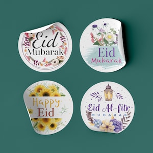 Eid Mubarak Stickers, Personalised Eid Mubarak Stickers, Eid Decoration, Custom Eid Mubarak Sticker, Festival Stickers, 50mm, 15pcs