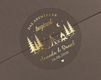 Foil Wedding Stickers, Personalized Elegant Seals