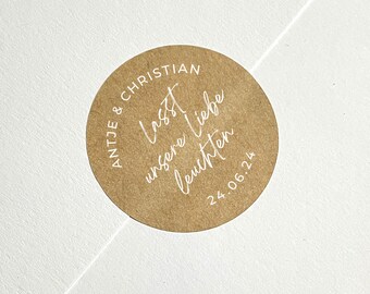 Pegatinas Kraft personalizadas - Etiquetas personalizadas para bodas, jabones y embalajes - Etiquetas redondas rústicas