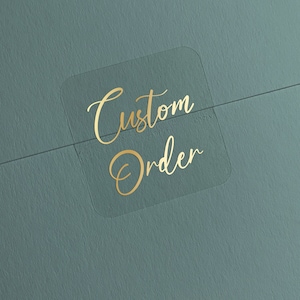 CUSTOM ORDER Foiled Stickers, Personalisierte Hochzeits-Umschlag Aufkleber mit echter Folie, Transparente Aufkleber, Foil Clear Sticker