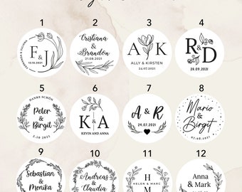 Personalized Foil Wedding Stickers, Clear or White, Address, Taufe