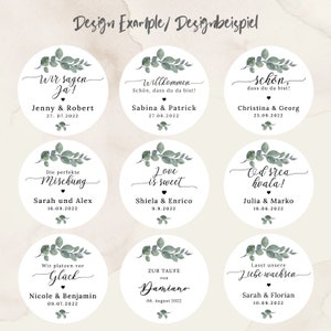 Sticker eucalyptus | autocollant d'affaires | Merci autocollant | mariage | Taufé | baptême | autocollant personnalisé | Étiquette | mariages