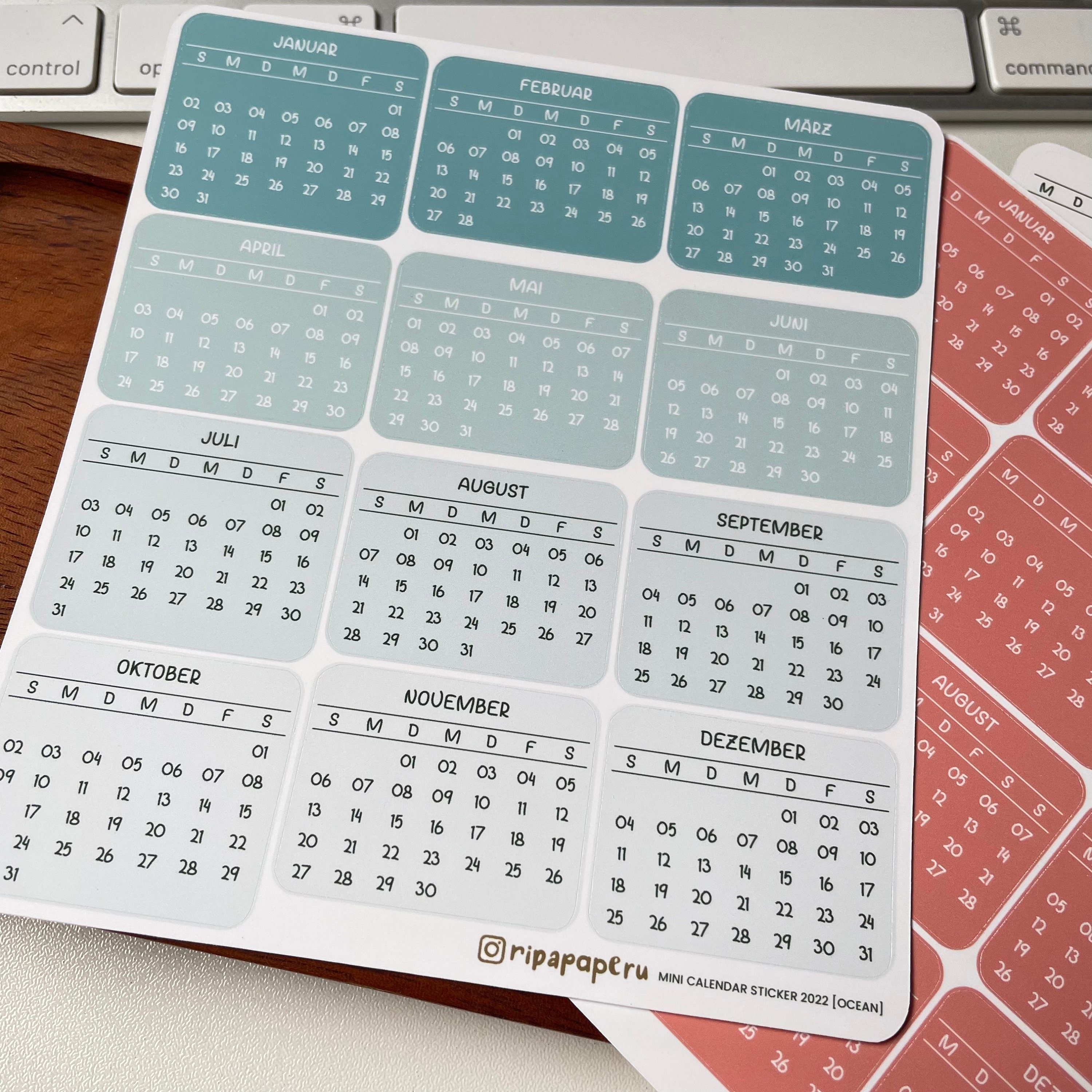 2023 Mini Calendar Stickers — 2024 Digital Planners by MADEtoPLAN