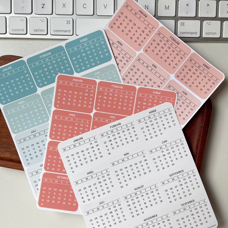 12 Tiny 2022 / 2023 / 2024 Calendar Planner Stickers Etsy