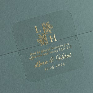 Benutzerdefinierte folierte Aufkleber, personalisierte Hochzeits-Umschlagaufkleber mit echter Folie