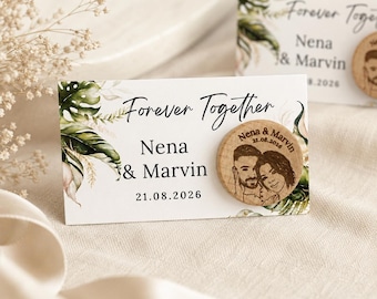 Personalized Photo Wine Stopper, Custom Couple Portrait Engraving, Wedding Favor Keepsake